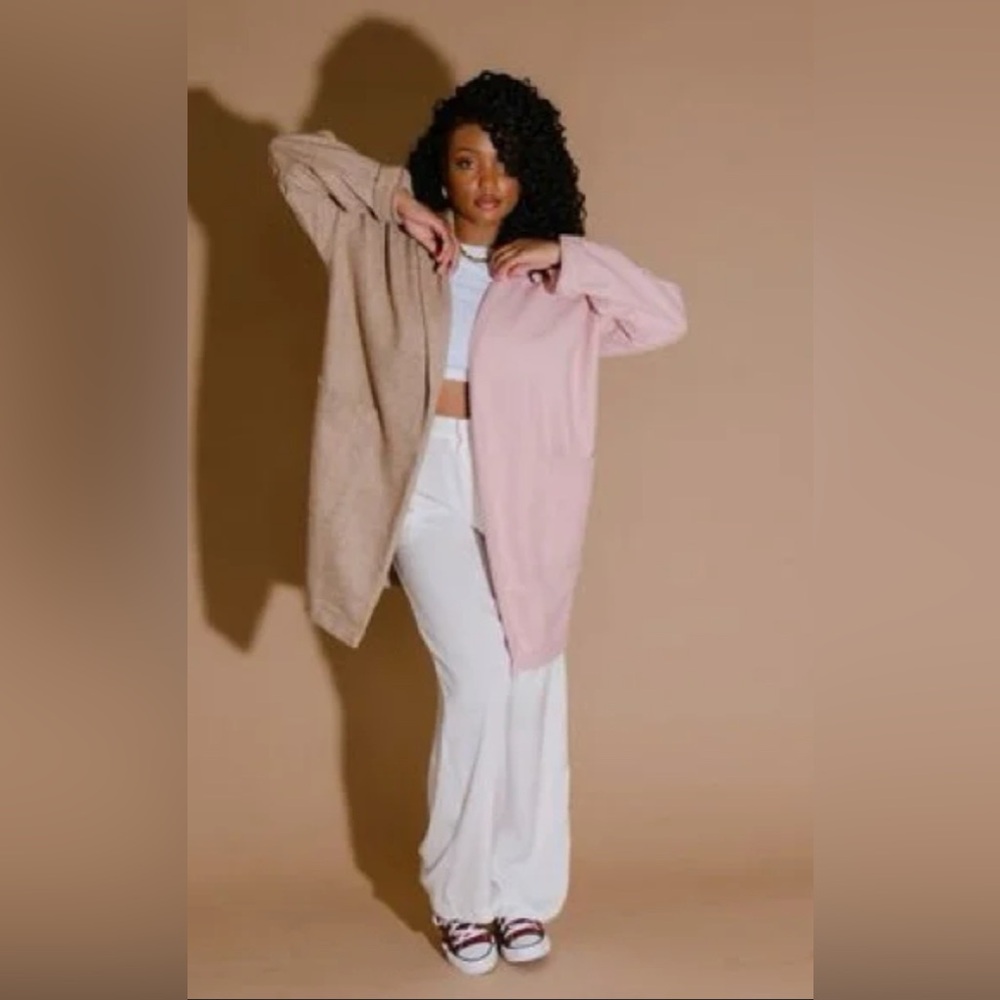 Dressed in LALA original Pisces Half and Half oversized coat